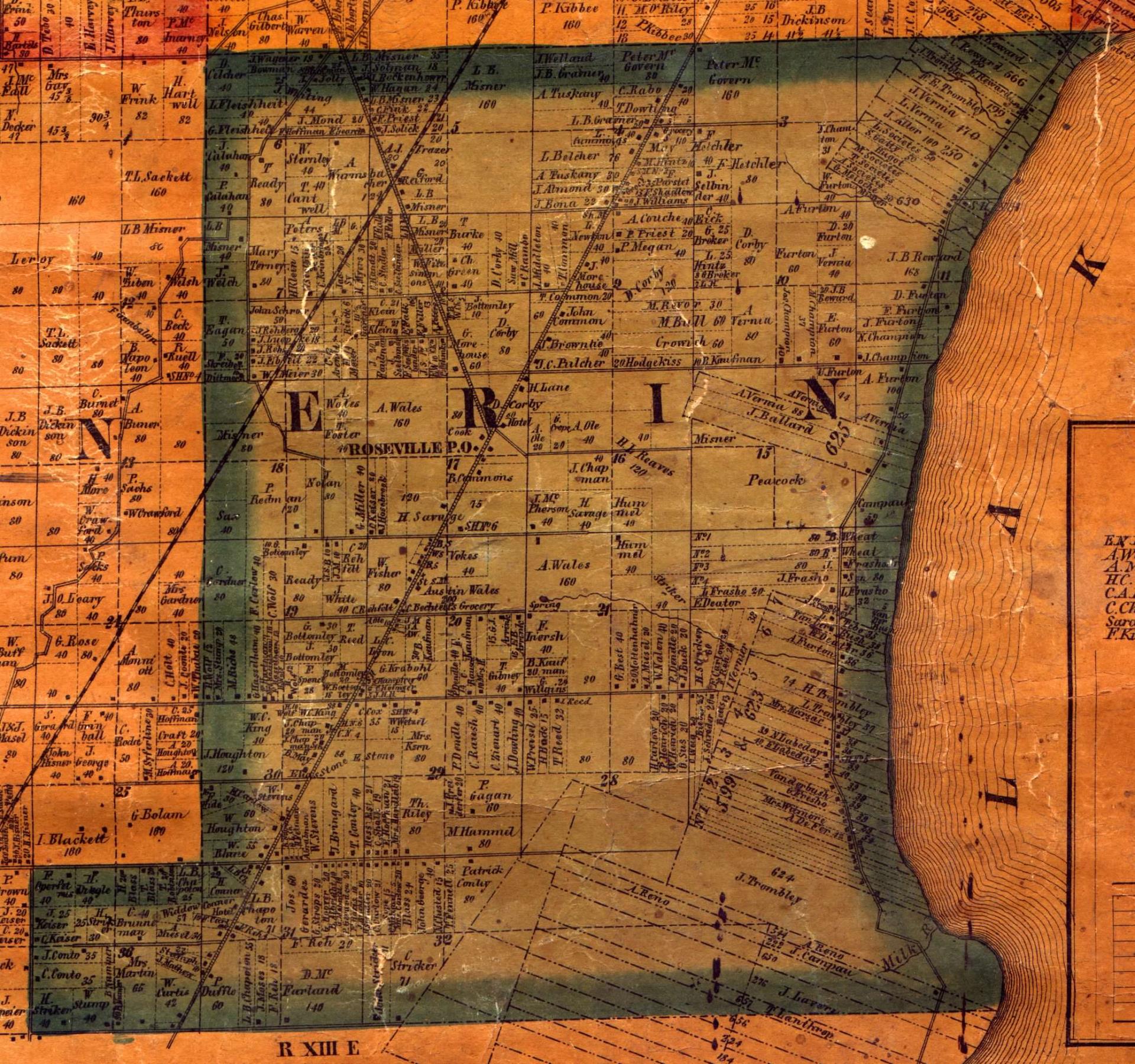 Romeo Village, Bruce & Washington, Michigan 1859 Old Town Map Custom Print  - Macomb Co. - OLD MAPS