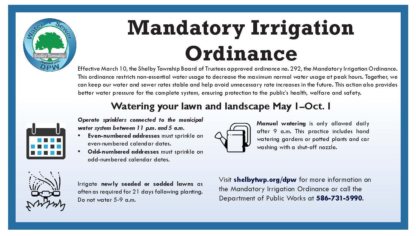 Mandatory Irrigation Ordinance